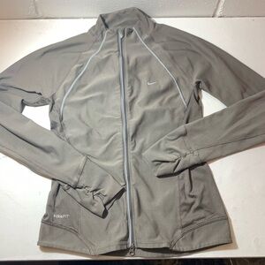 THRU Nike gray dri-fit zip top